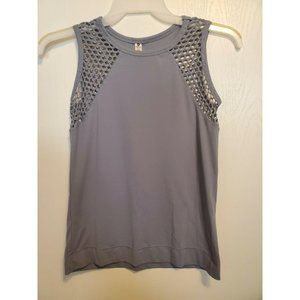 90 Degrees mesh cut out gray Athletic Tank Top Wor